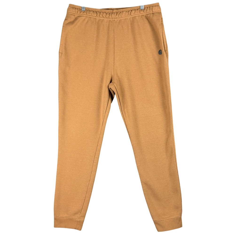 Carhartt Men's L W35 L31 Relaxed Fit Fleece Joggers Brown Sweatpants 105307-BRN